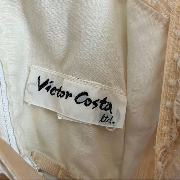 Victor Costa Vintage Lace Detail Tank Top Cream Size Small - Picture 2 of 3
